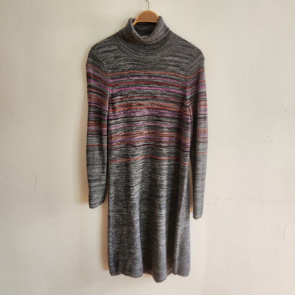 Krimson Klover Tallchief Turtleneck Sweater Dress Large Merino Wool Silk Blend